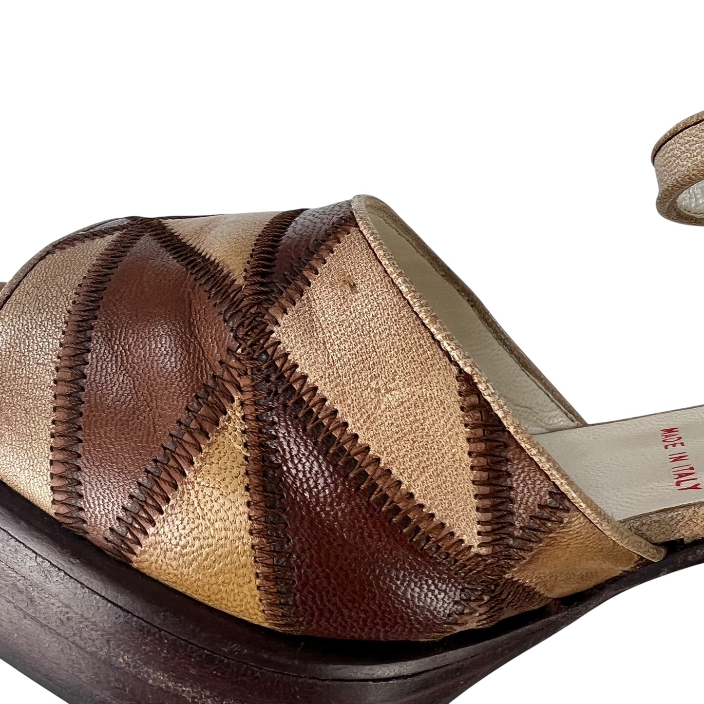 Miu Miu Leather Patchwork Block Heels