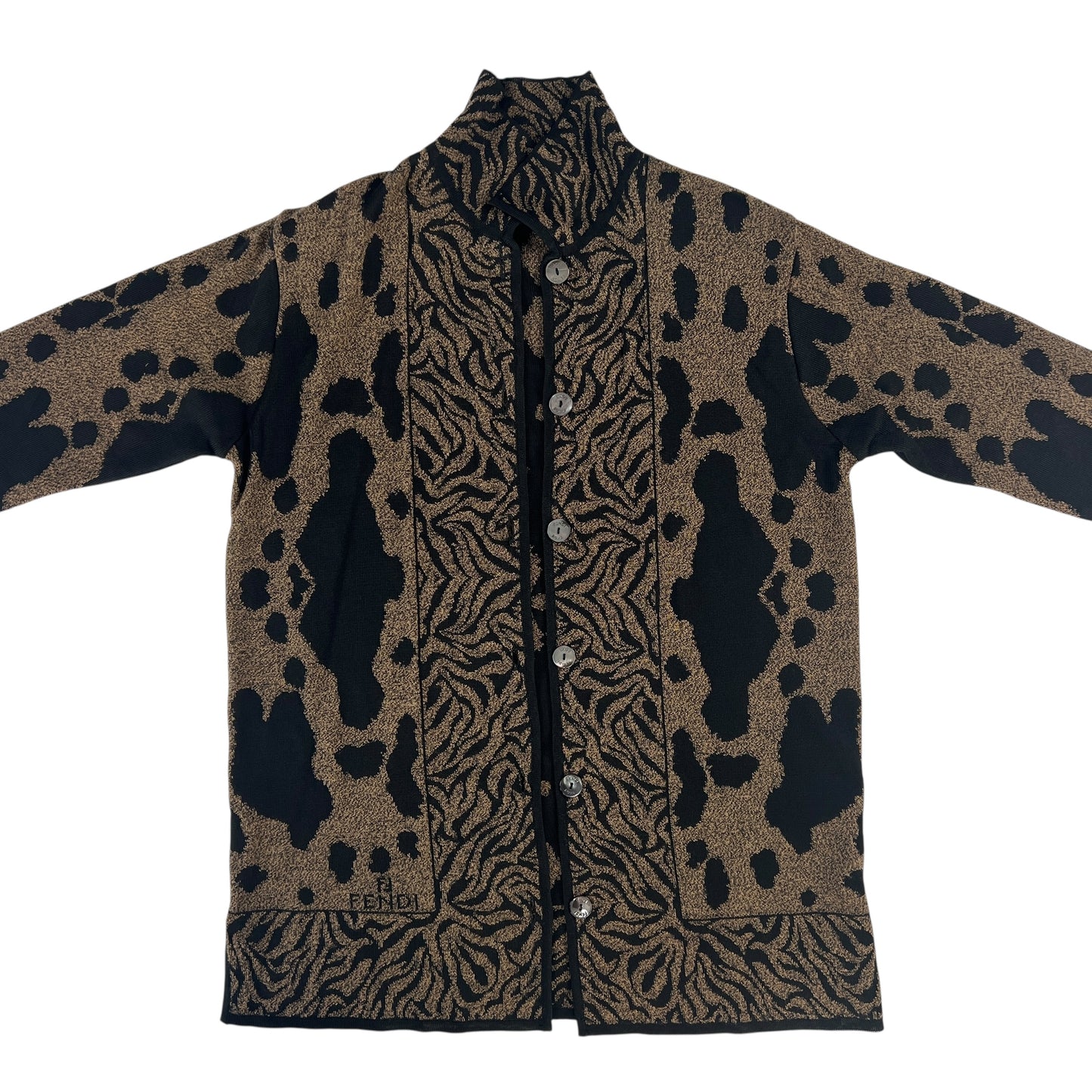 Fendi Vintage Animal Print Cardigan