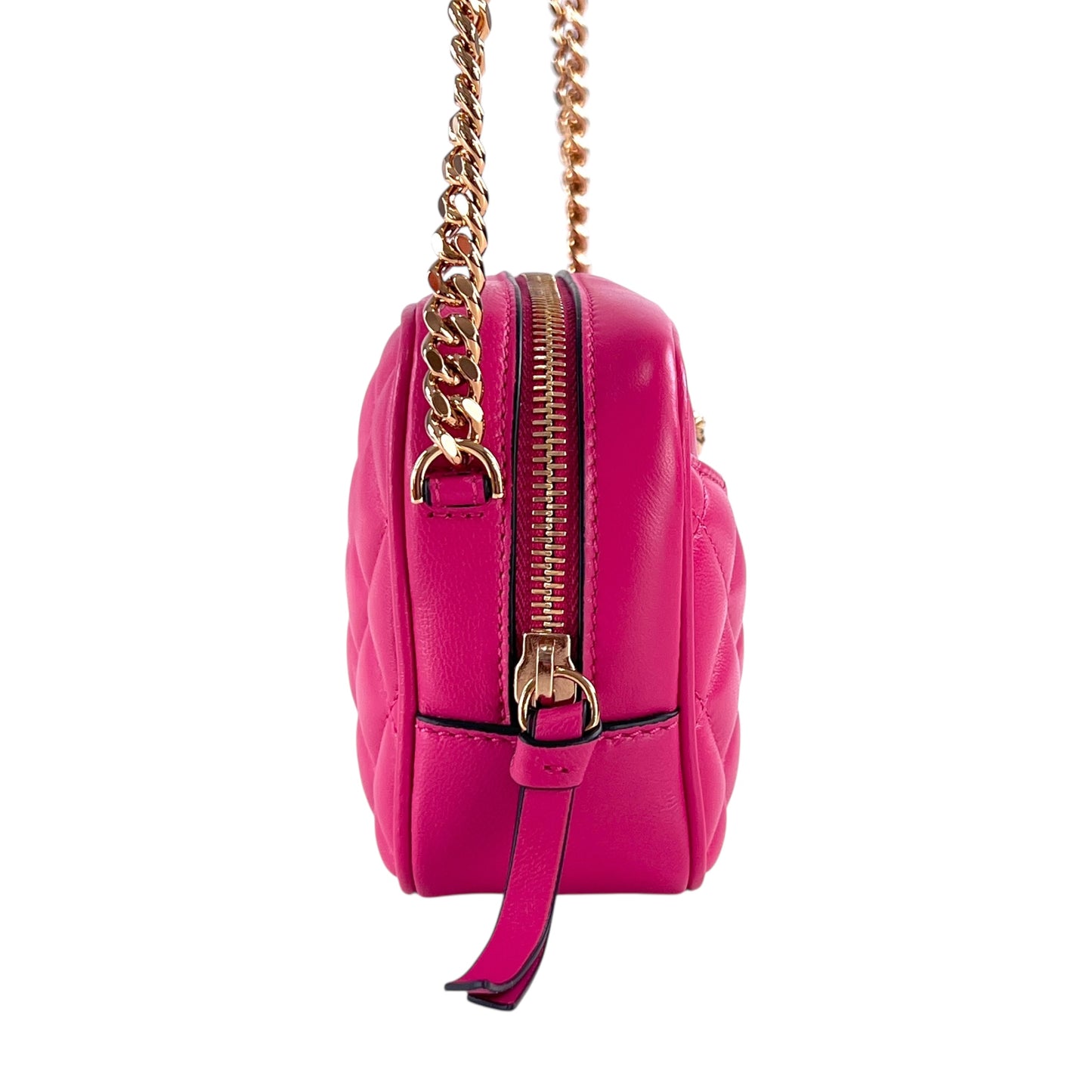 Versace Medusa Pink Quilted Chain Crossbody Bag