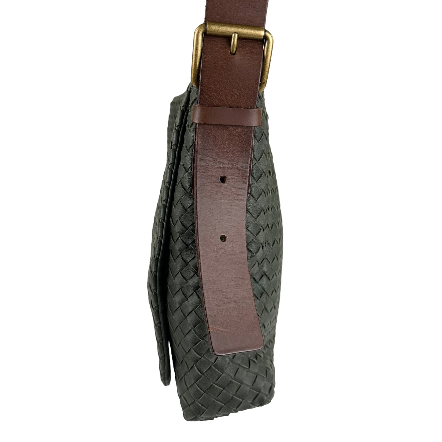 Bottega Veneta Flap Intrecciato Leather Crossbody Bag