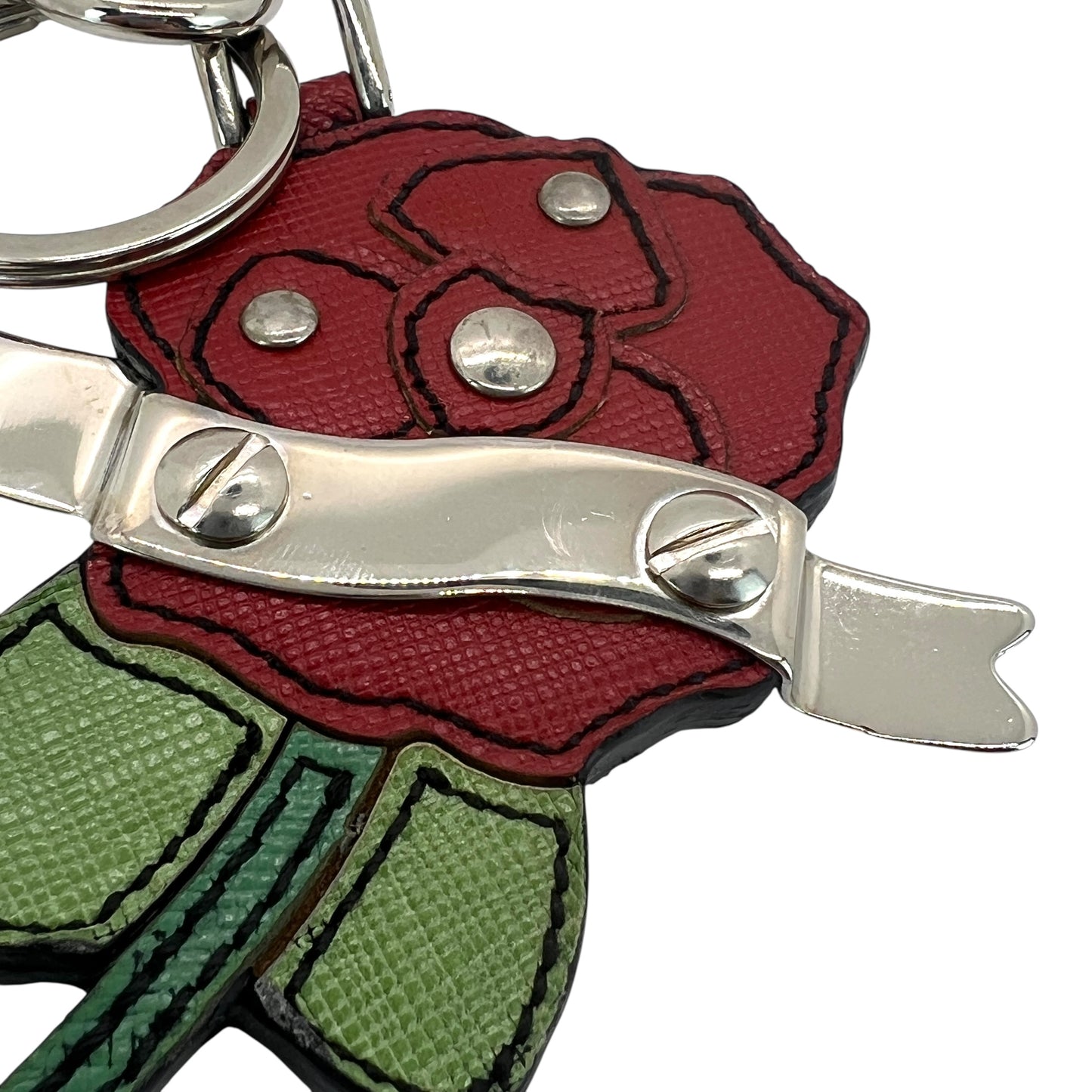 Prada Saffiano Rose Bag/Key Charm