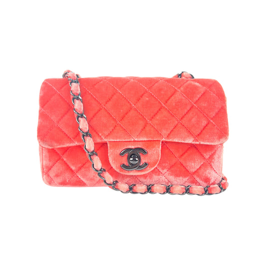 Chanel Classic Single Flap Matelassé Velvet Crossbody Bag