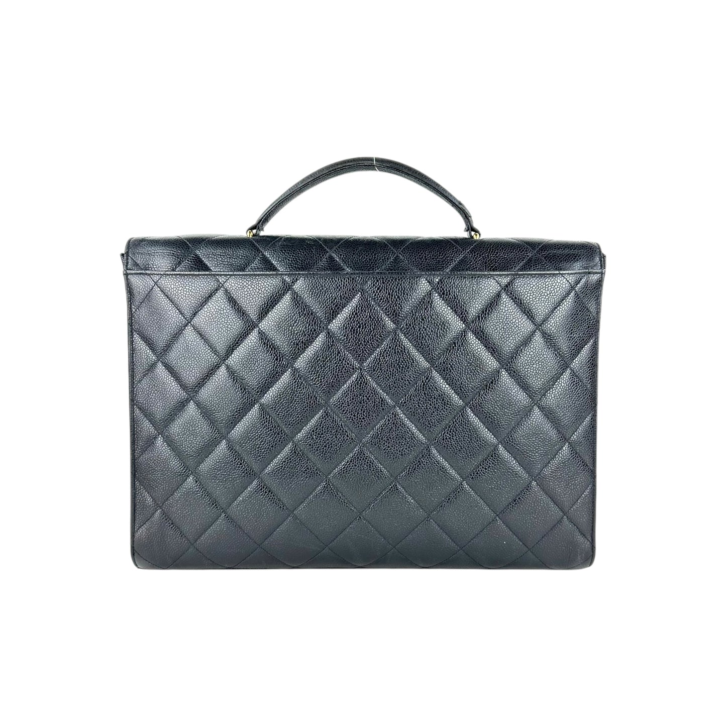 Chanel CC Vintage Quilted Caviar Briefcase
