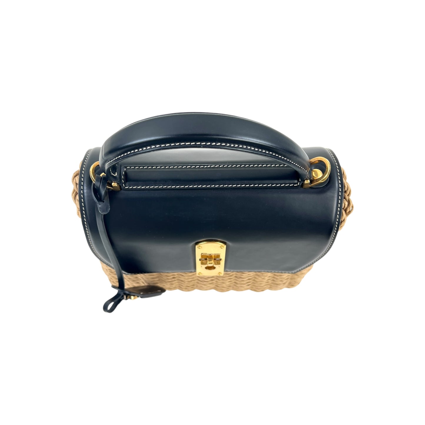 Ferragamo Wicker Top Handle Two-Way Bag