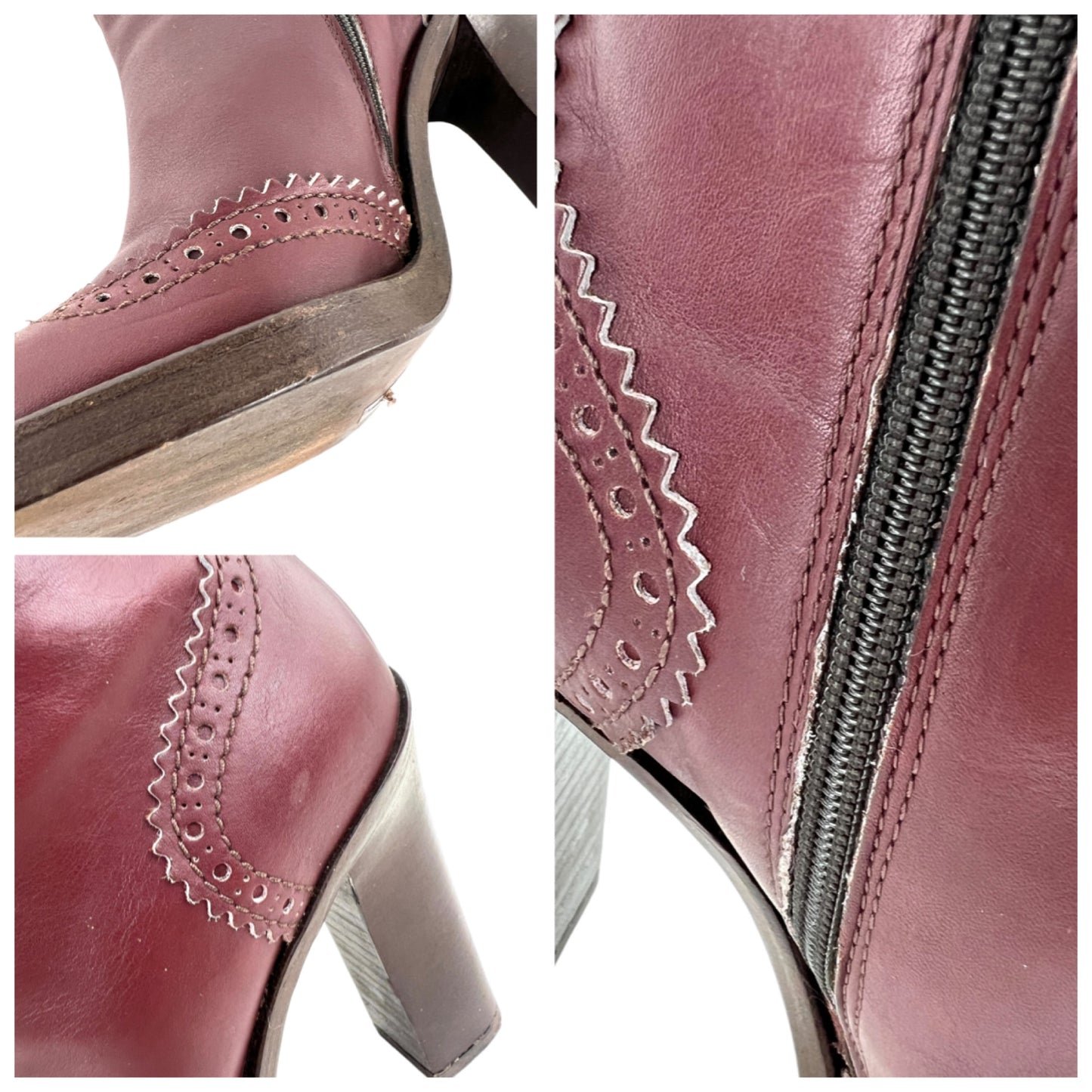 Miu Miu Vintage Western Leather Ankle Boots