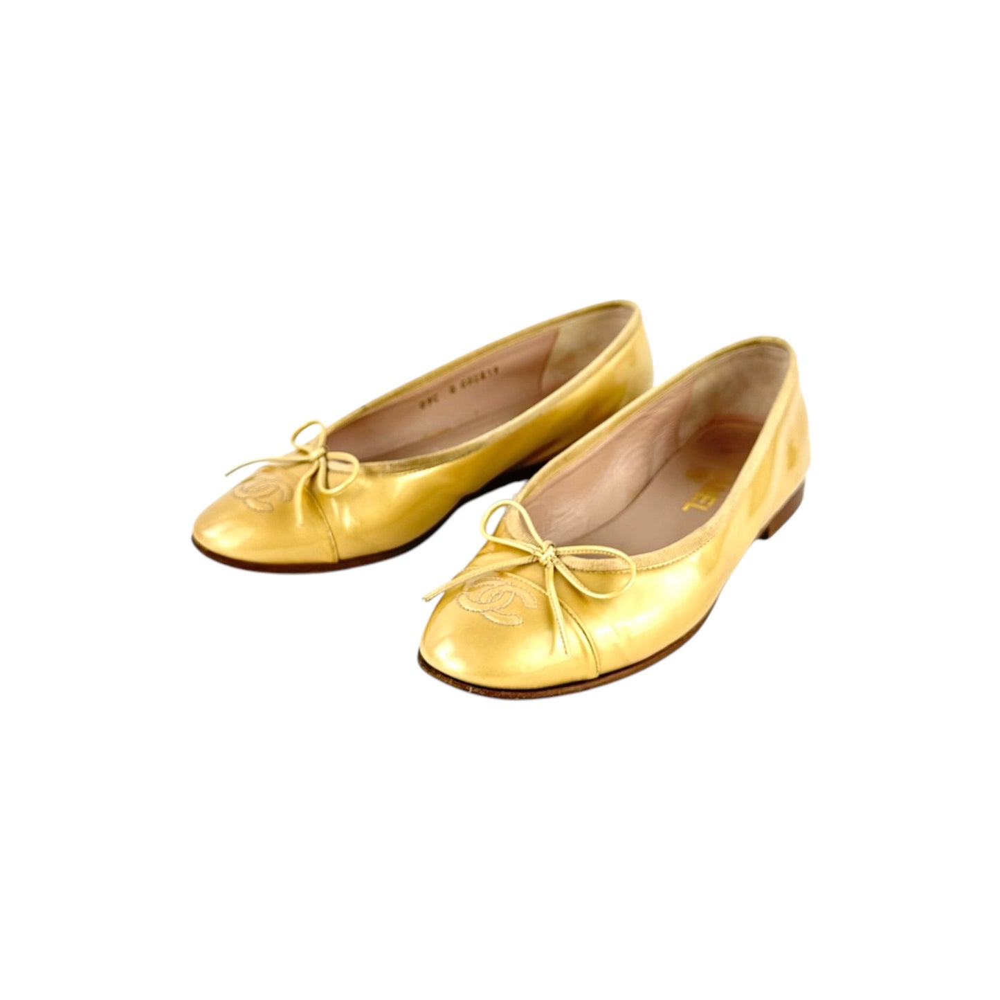 Chanel CC Patent Leather Ballet Flats
