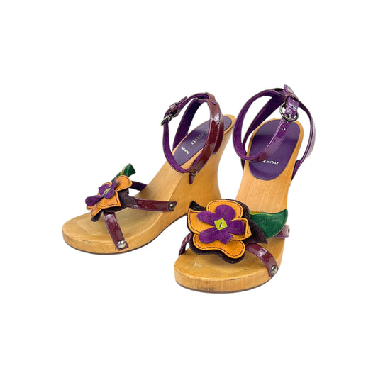 Miu Miu Flower Wooden Wedges