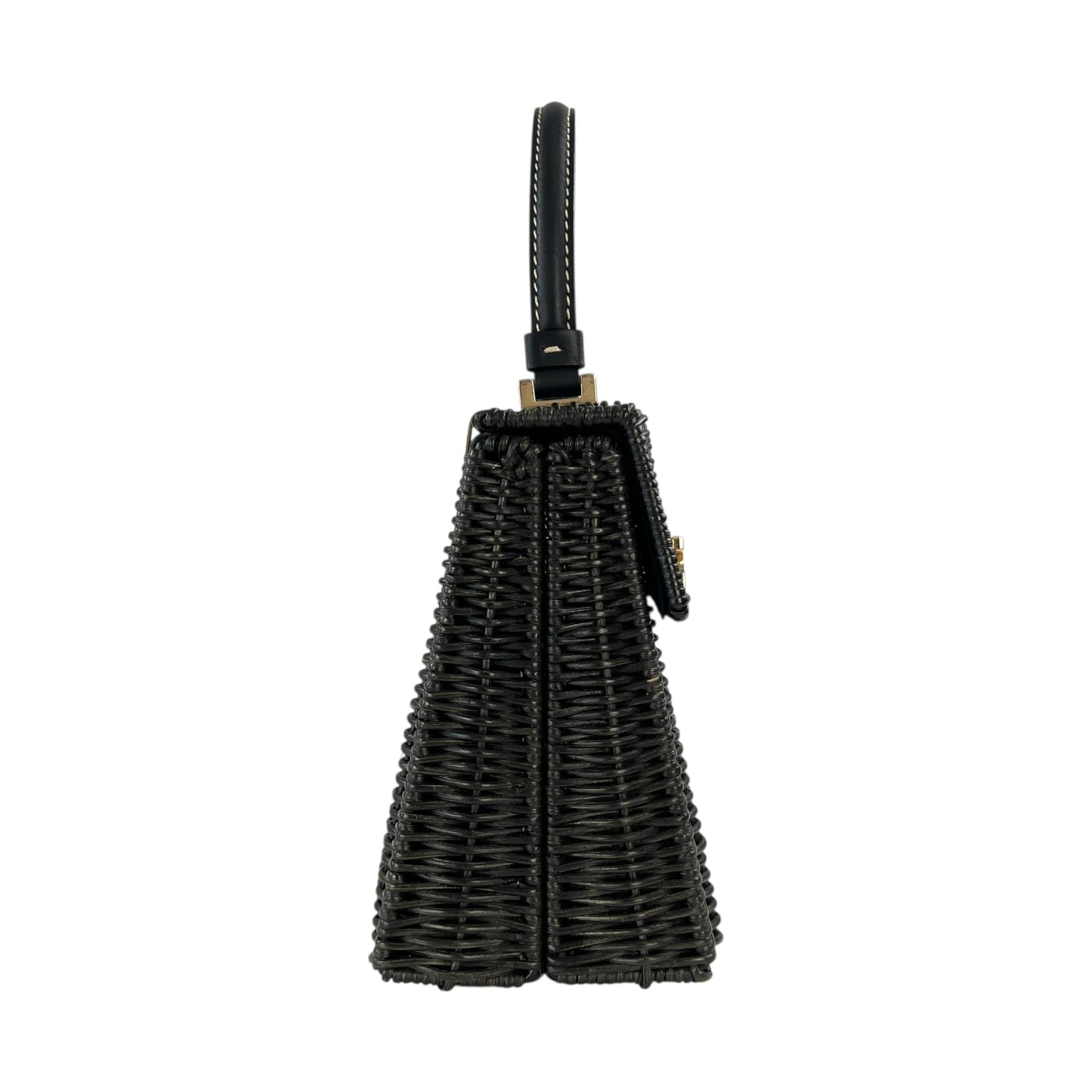 Ferragamo Gancini Wicker Top Handle Bag