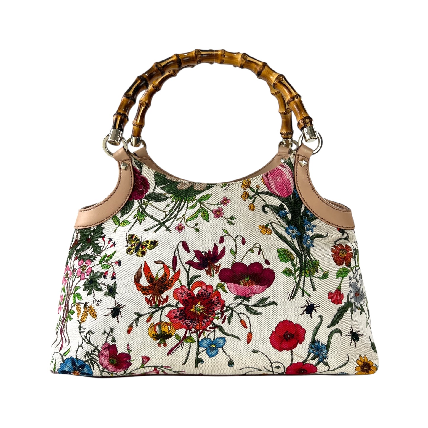 Gucci Flora Bamboo Handbag