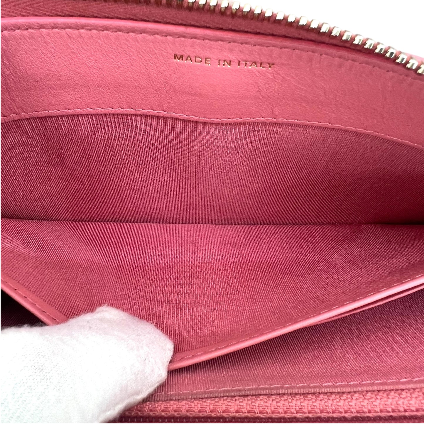 Chanel Camellia Caviar Leather Zip Around Wallet