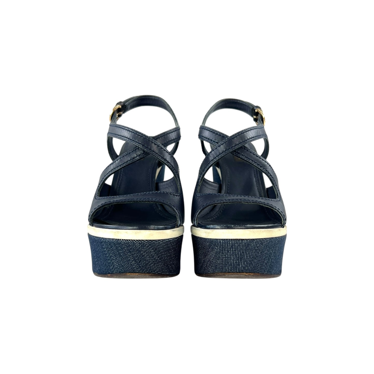 Louis Vuitton Denim Wedge Sandals