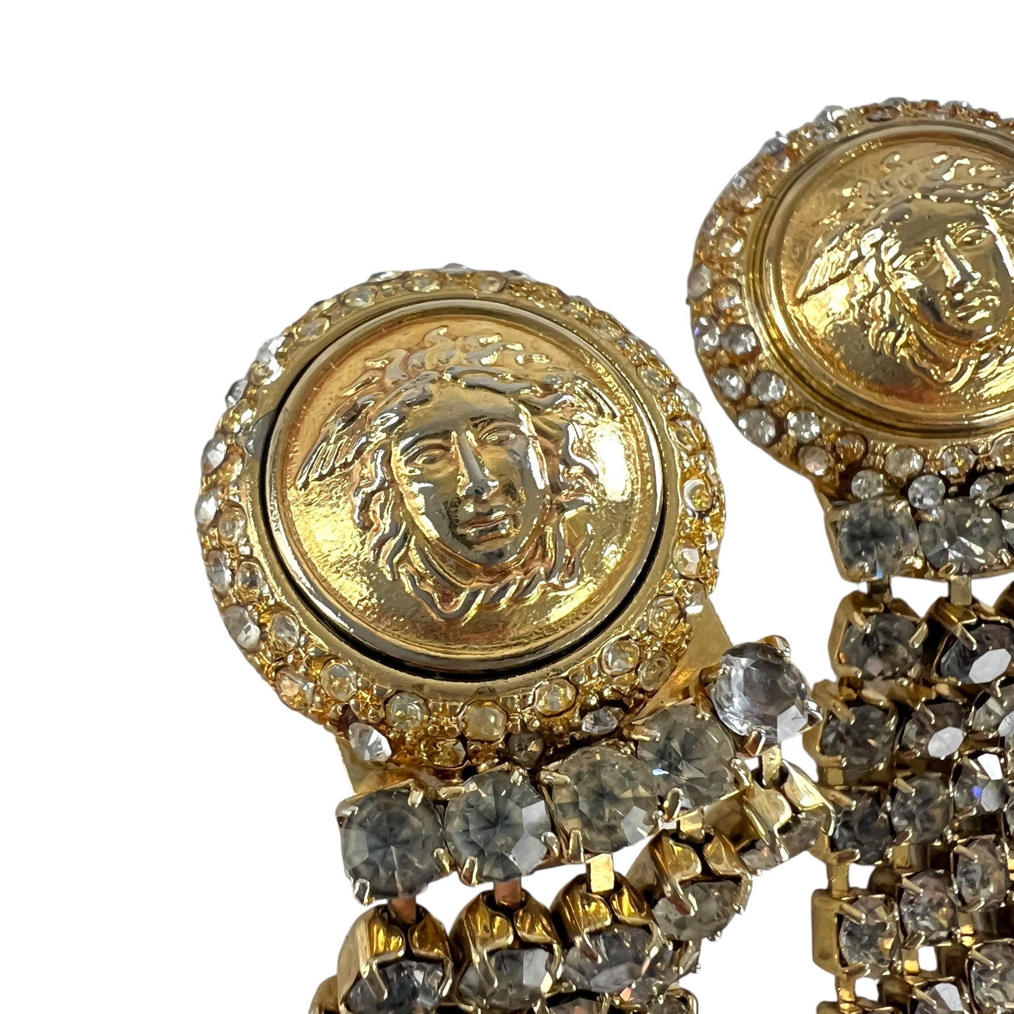 Versace Vintage Medusa Rhinestone Earrings
