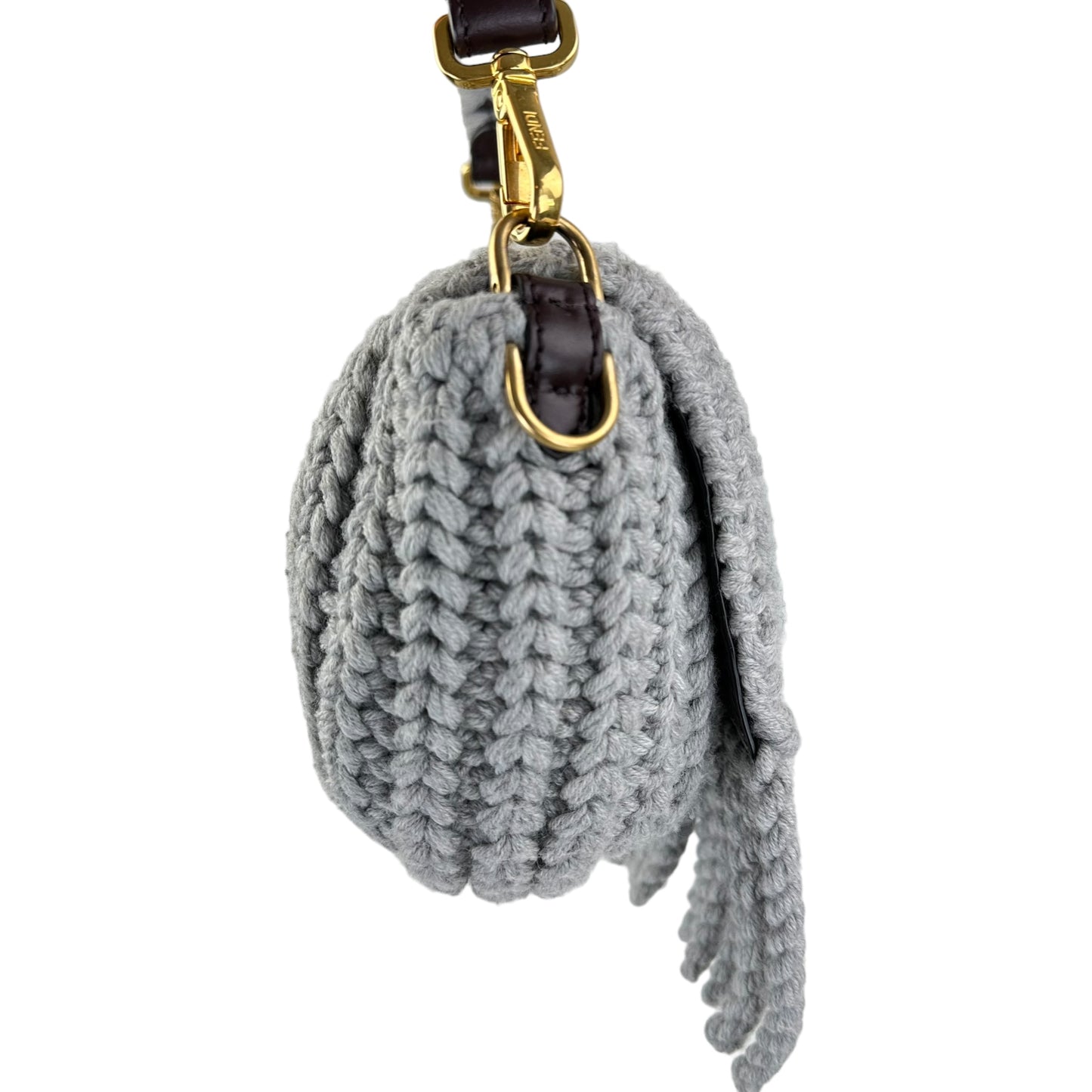 Fendi Knit Fringe Baguette 2-Way Bag