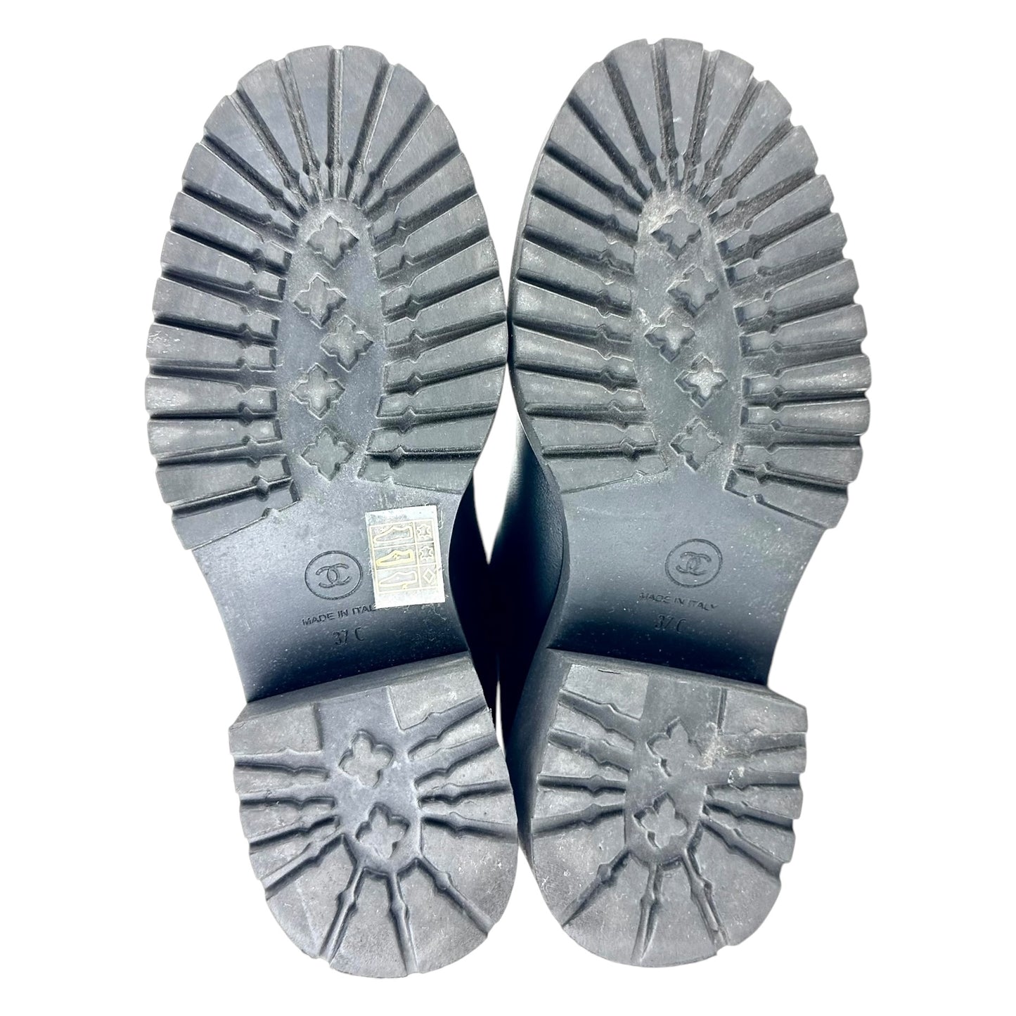 Chanel CC Leather Biker Boots