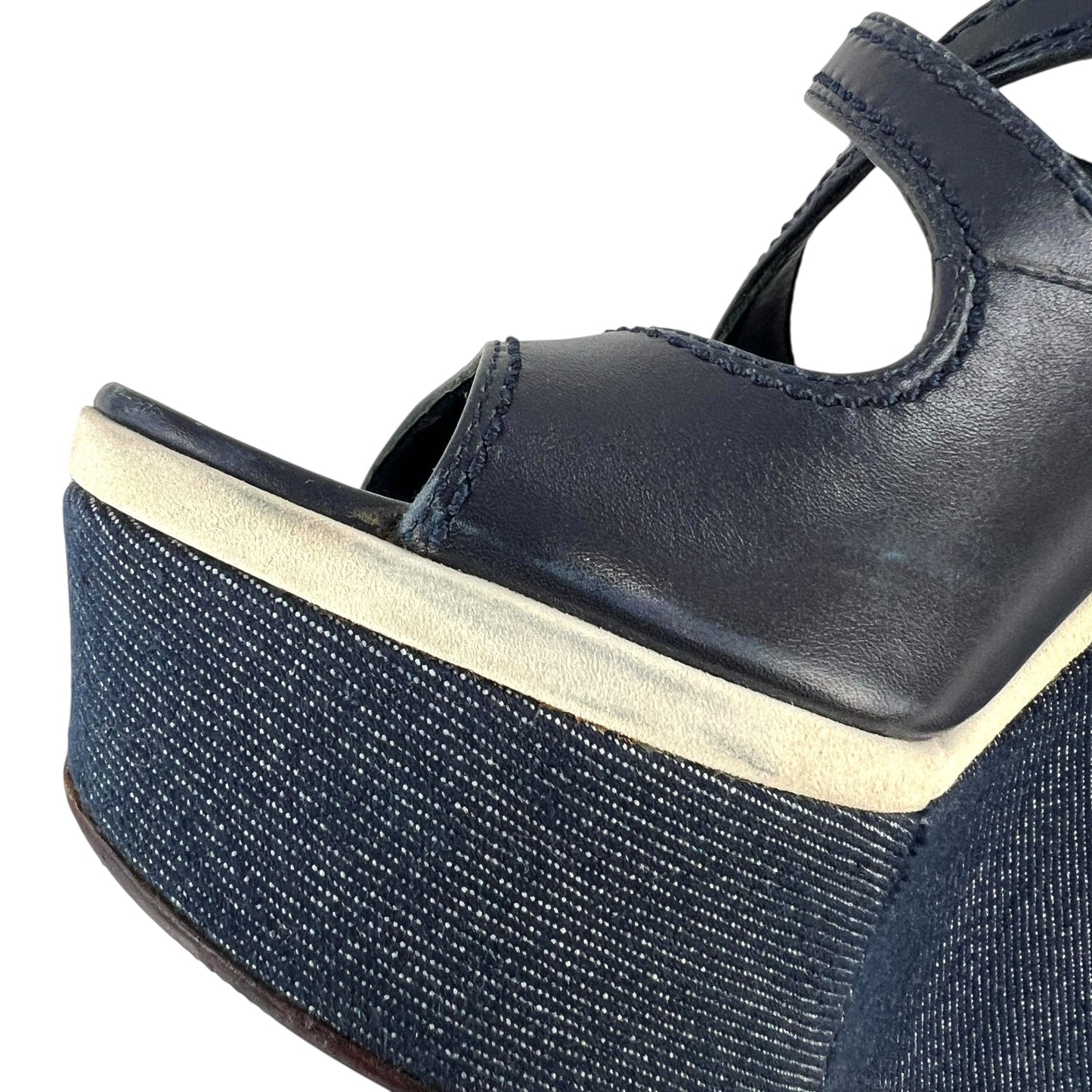Louis Vuitton Denim Wedge Sandals