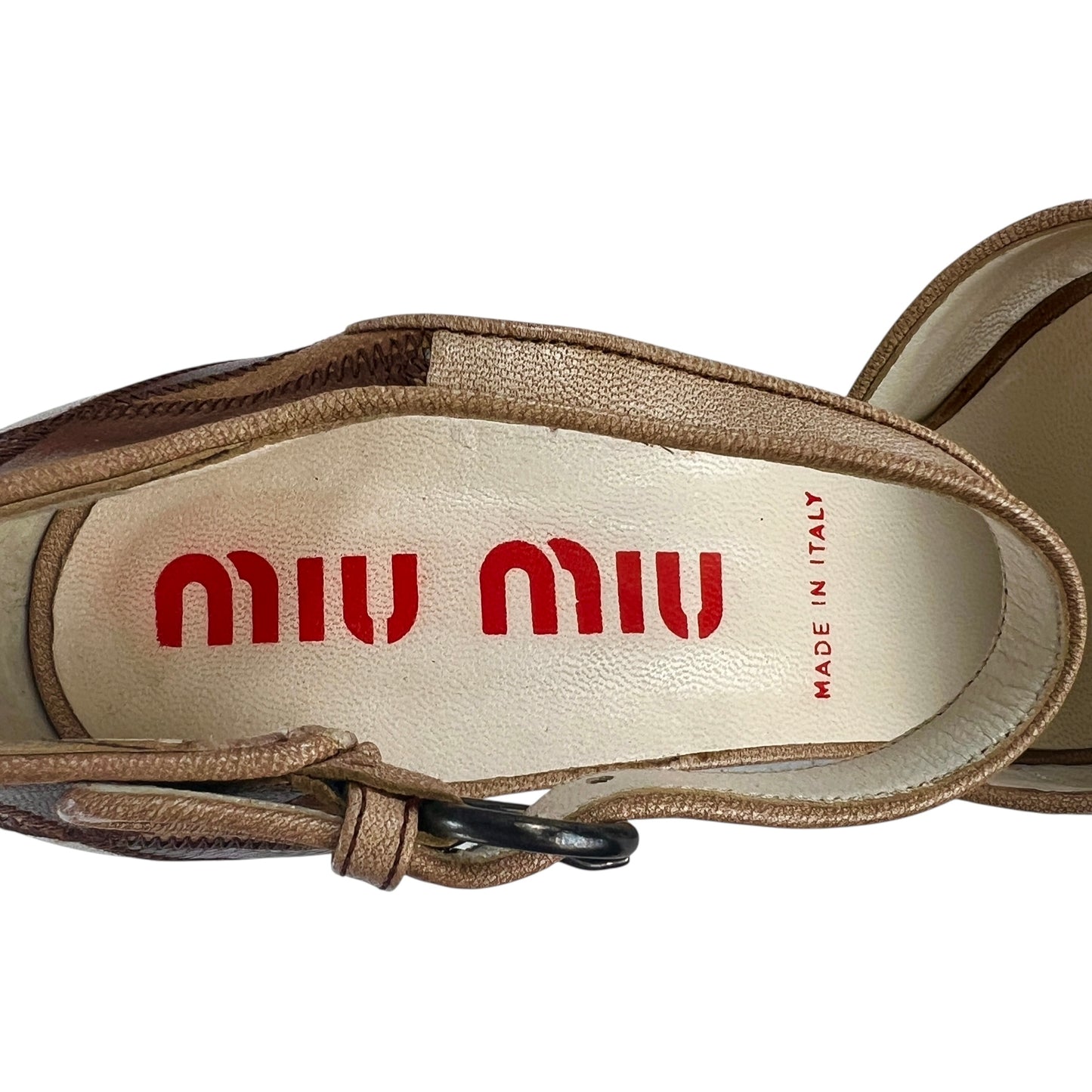 Miu Miu Leather Patchwork Block Heels