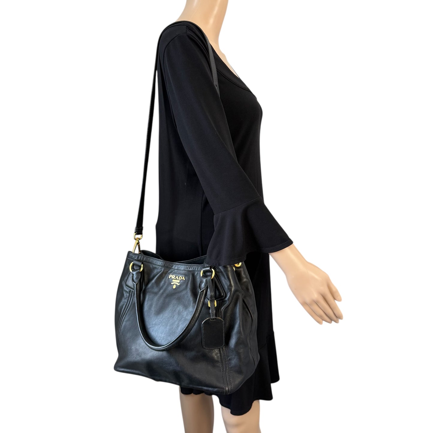 Prada Soft Calf Leather Shoulder Bag