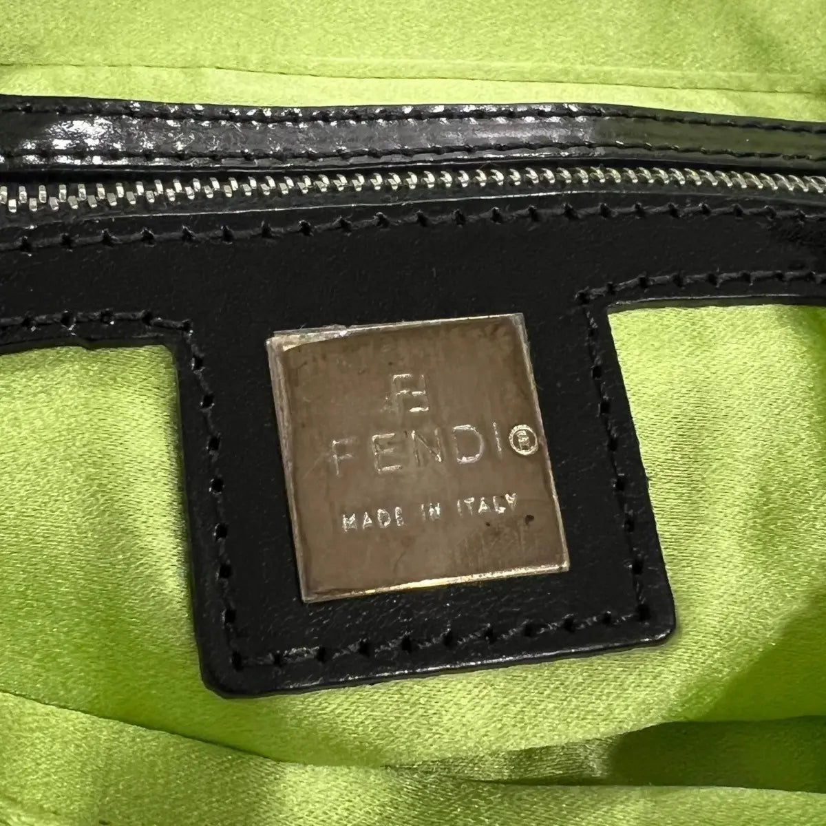Fendi Beaded Embroidered Fringe Baguette Hand Bag