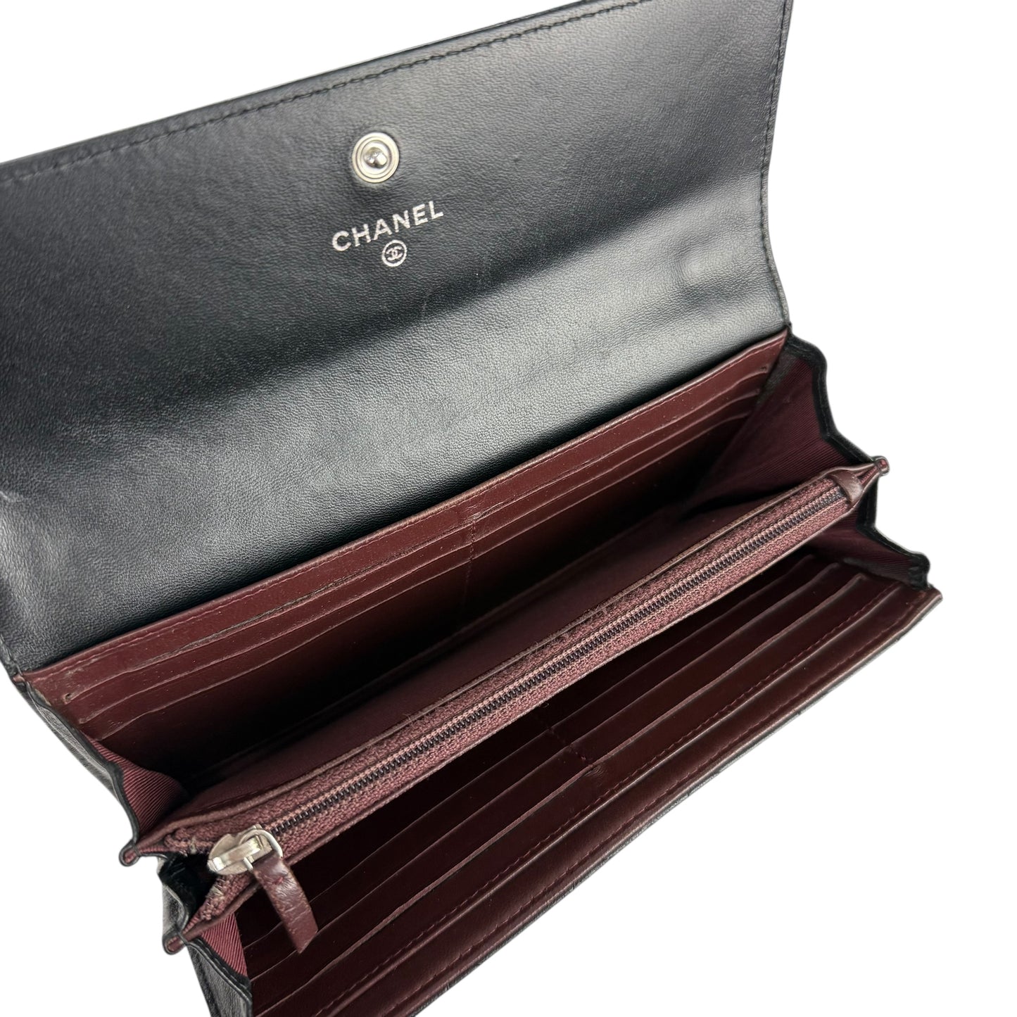 Chanel CC Matelassé Leather Long Wallet