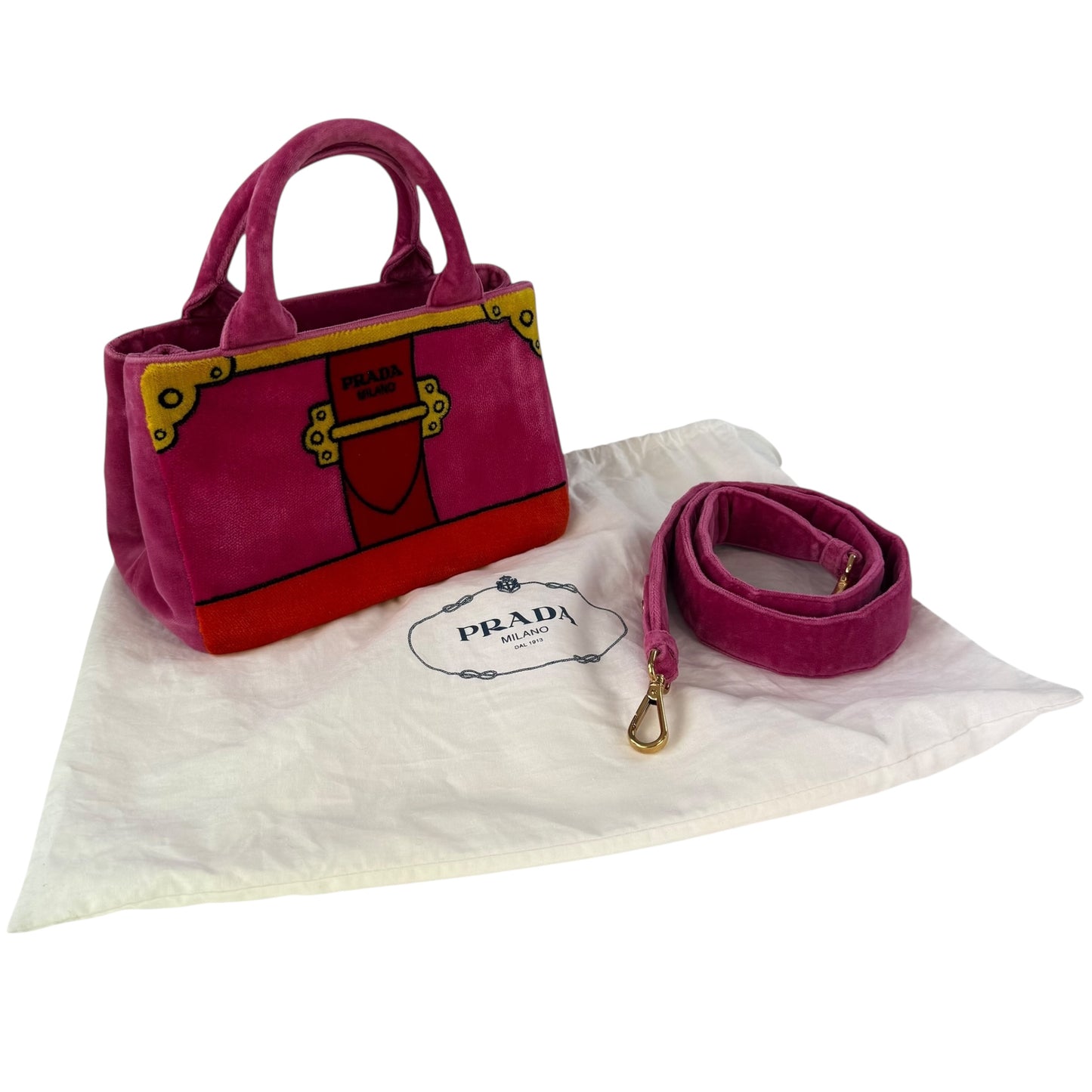 Prada Velvet Canapa Mini Tote Bag