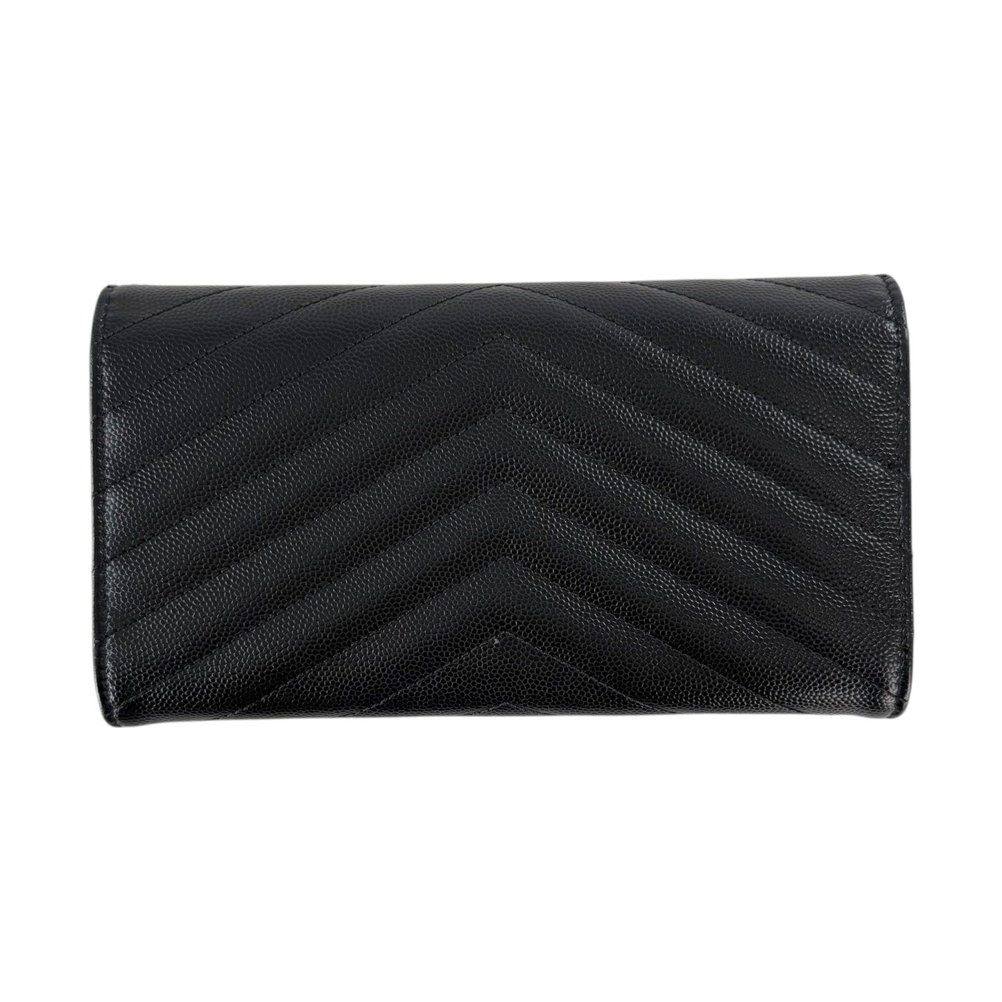Saint Laurent Grain De Poudre Matelasse Chevron Flap Wallet