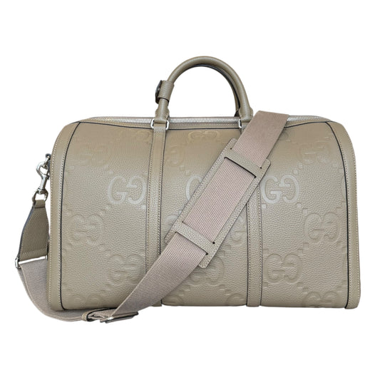 Gucci GG Jumbo Monogram Embossed Leather Duffle Bag