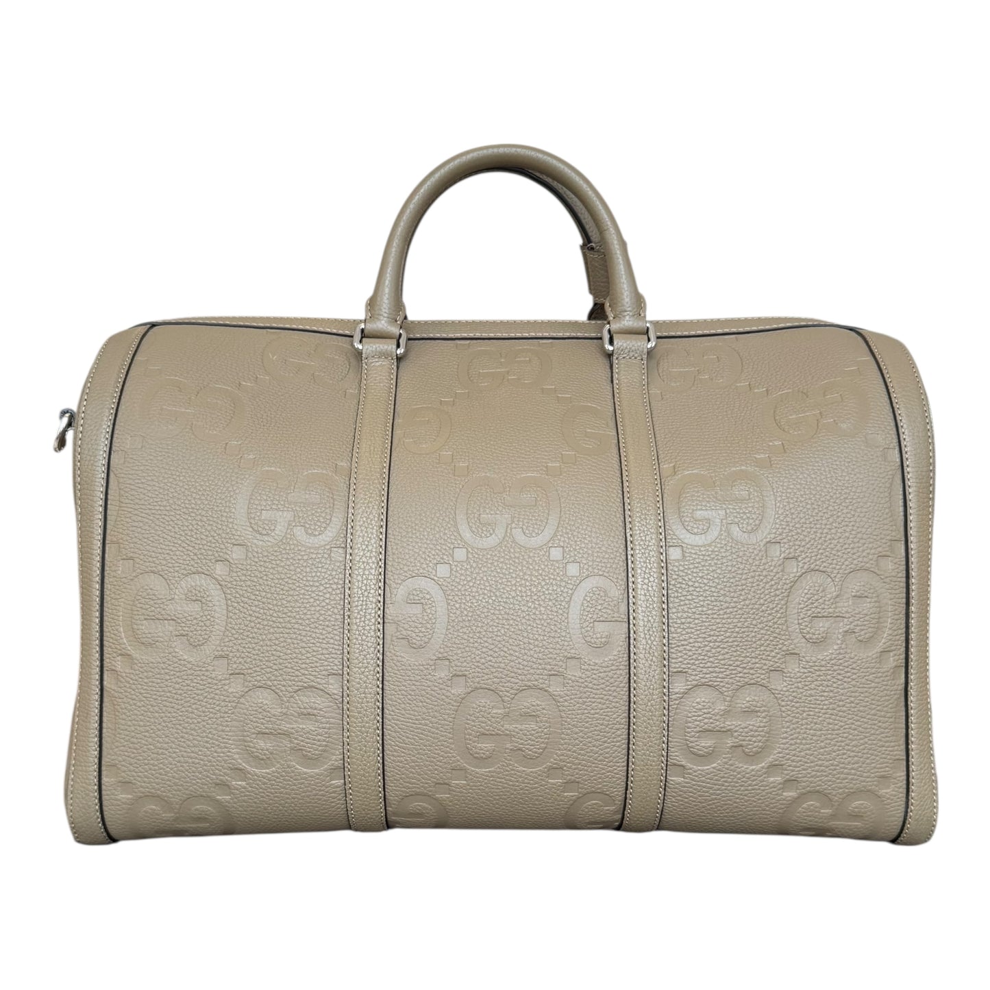 Gucci GG Jumbo Monogram Embossed Leather Duffle Bag