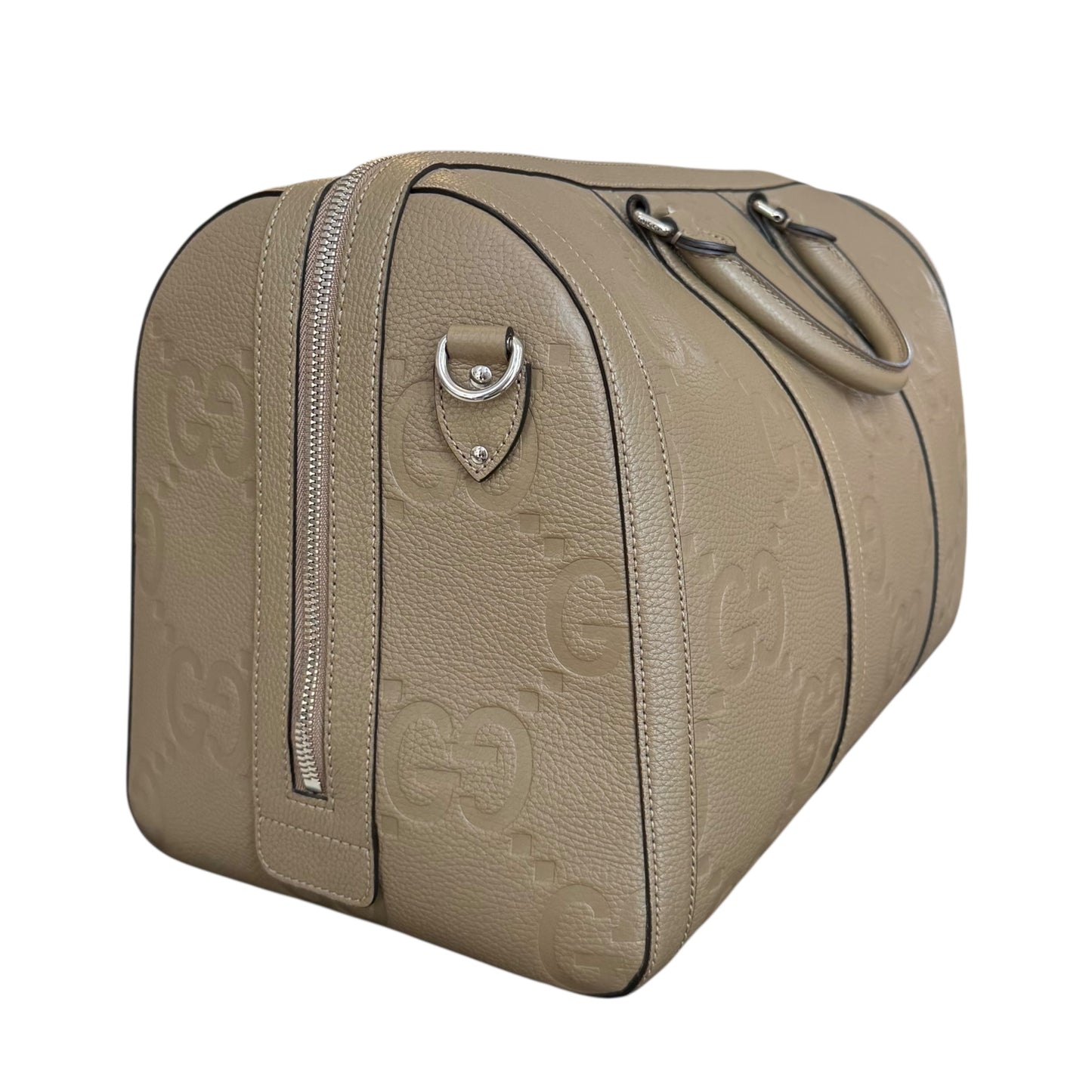 Gucci GG Jumbo Monogram Embossed Leather Duffle Bag