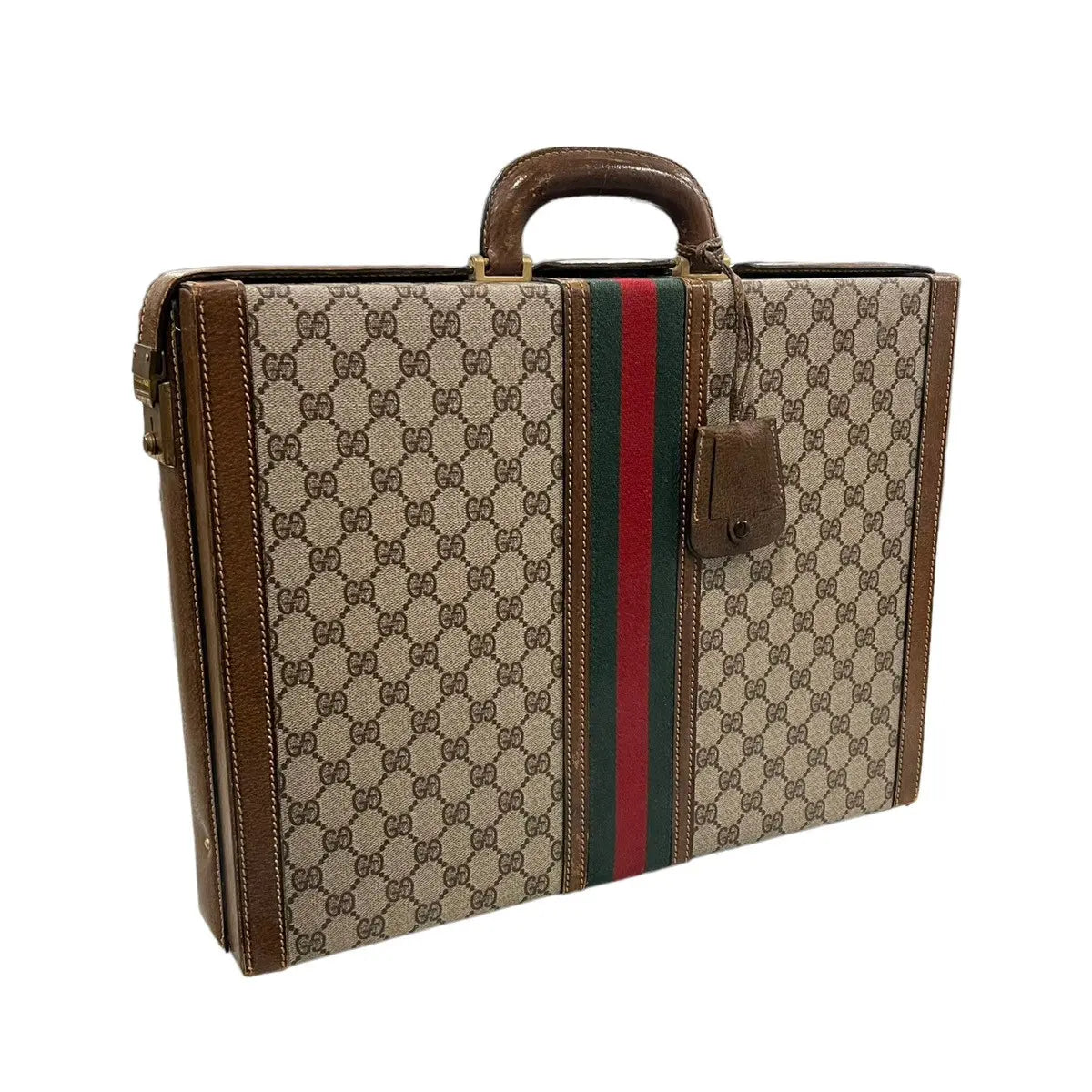 Gucci Monogram Web Stripe Hard Sided Briefcase Trunk