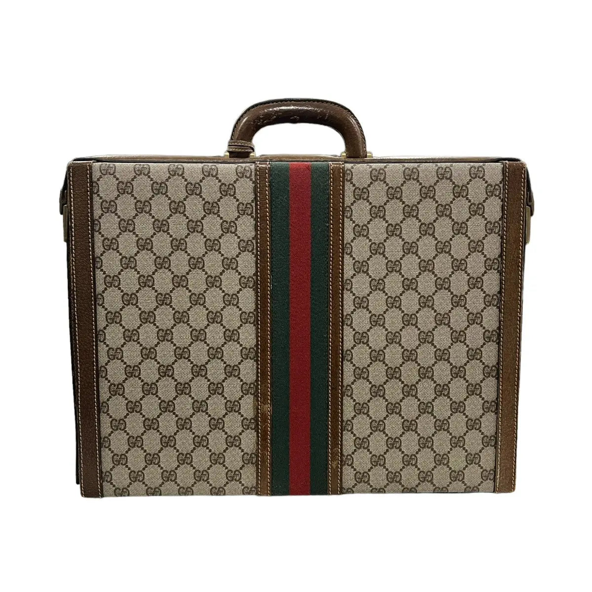 Gucci Monogram Web Stripe Hard Sided Briefcase Trunk