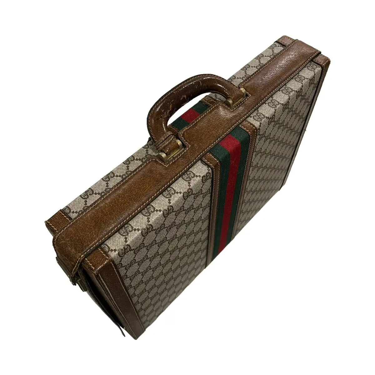 Gucci Monogram Web Stripe Hard Sided Briefcase Trunk