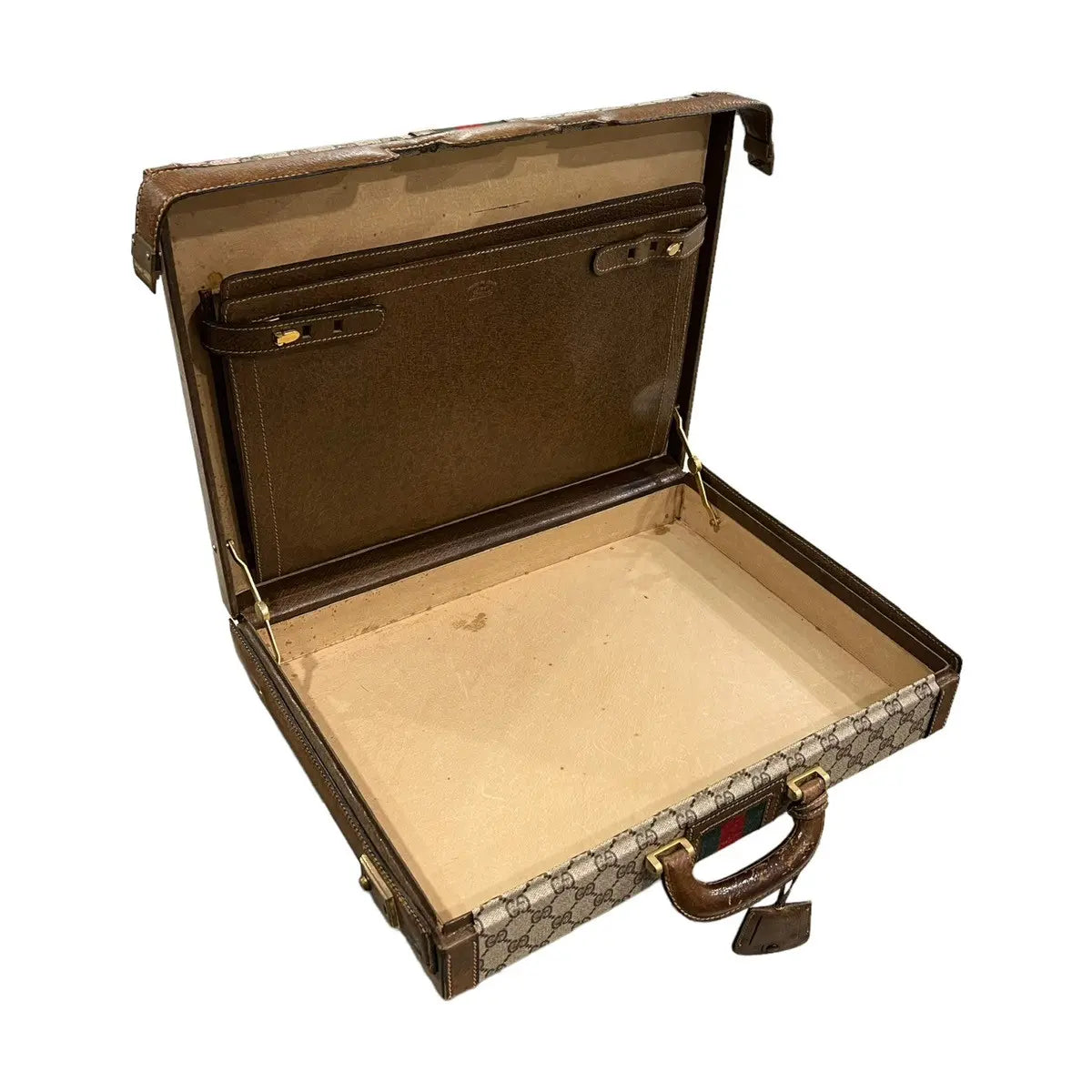Gucci Monogram Web Stripe Hard Sided Briefcase Trunk