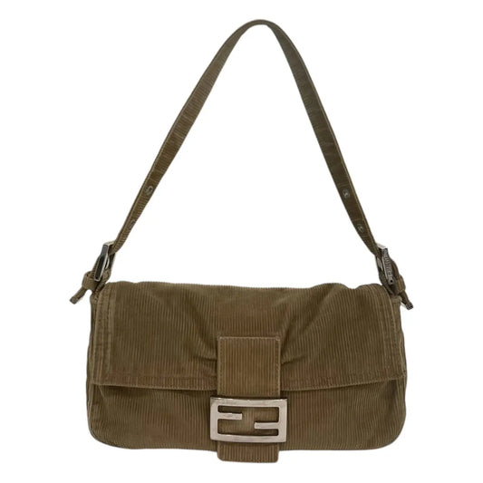 Fendi Corduroy Baguette Shoulder Bag