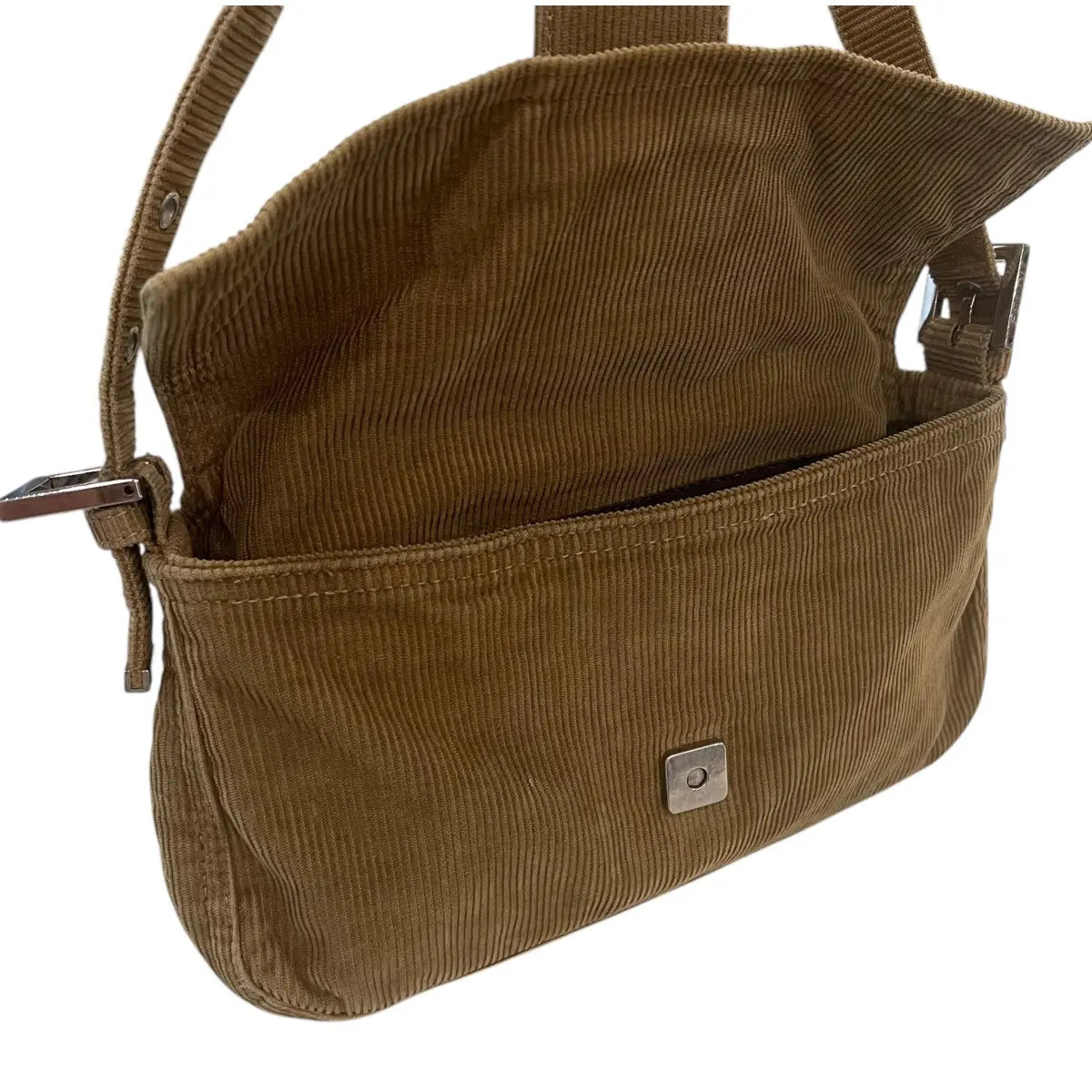 Fendi Corduroy Baguette Shoulder Bag