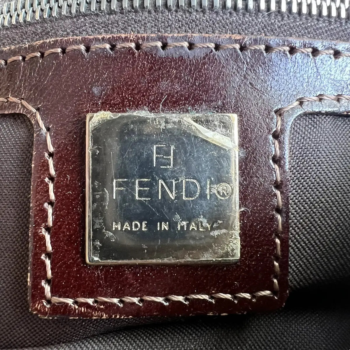 Fendi Corduroy Baguette Shoulder Bag