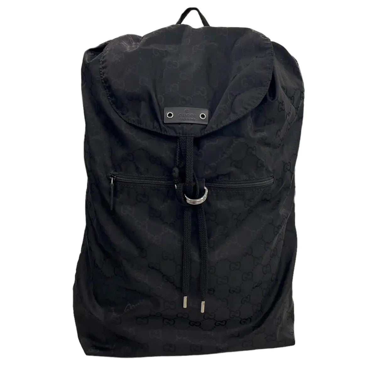 Gucci Monogram Nylon Bear Charm Backpack