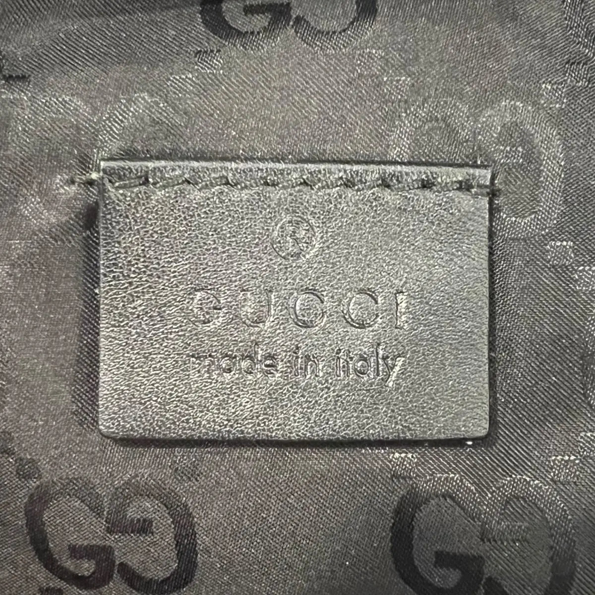 Gucci Monogram Nylon Bear Charm Backpack