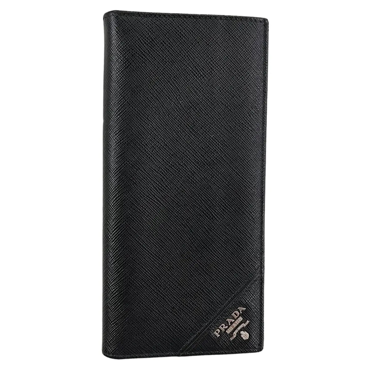 Prada Saffiano Corner Logo Long Wallet