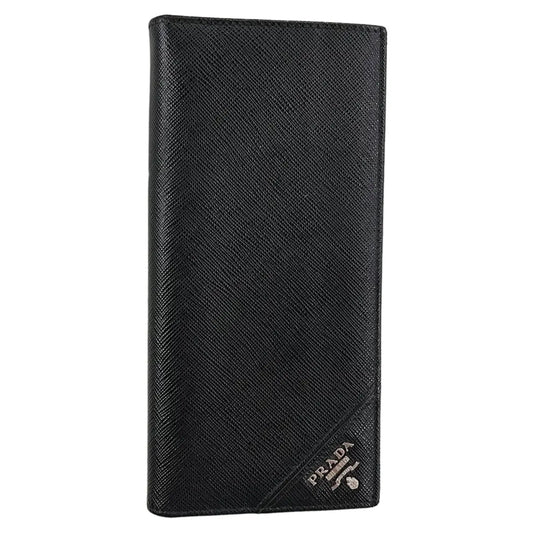 Prada Saffiano Corner Logo Long Wallet