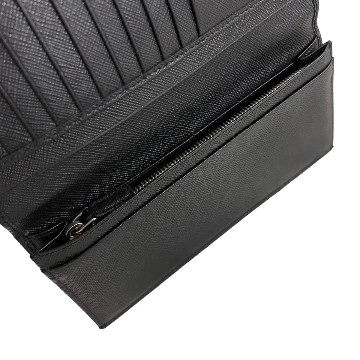 Prada Saffiano Corner Logo Long Wallet