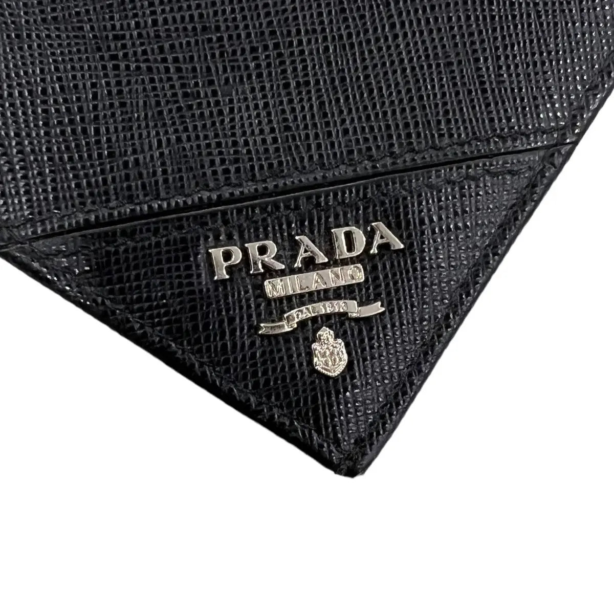 Prada Saffiano Corner Logo Long Wallet
