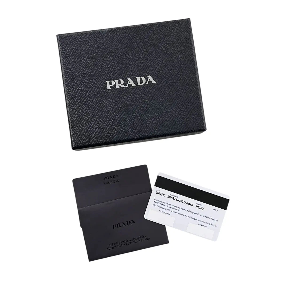 Prada Skull & Crossbones Leather Bifold Wallet