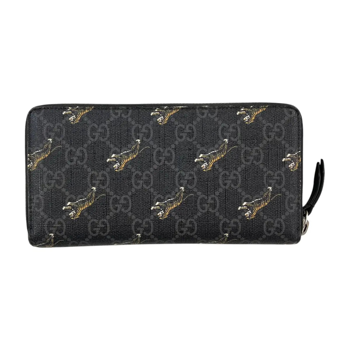 Gucci Leaping Tiger Monogram Continental Zip Around Wallet