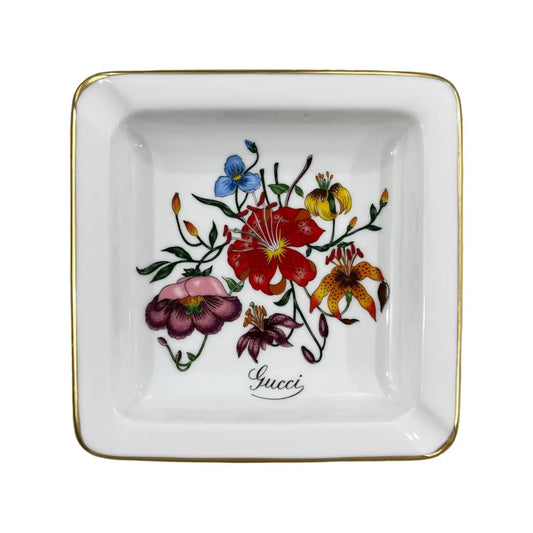 Gucci Vintage Floral Decorative Ceramic Ashtray