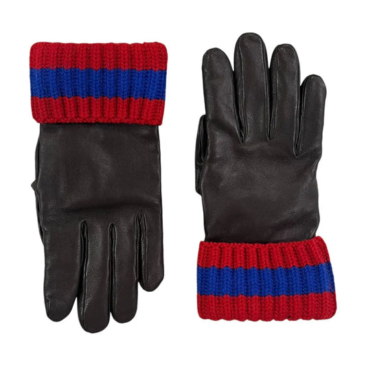 Gucci Lambskin Web Cuff Gloves