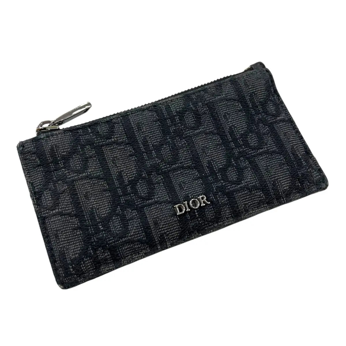 Dior Oblique Jacquard Zipper Card Holder Wallet
