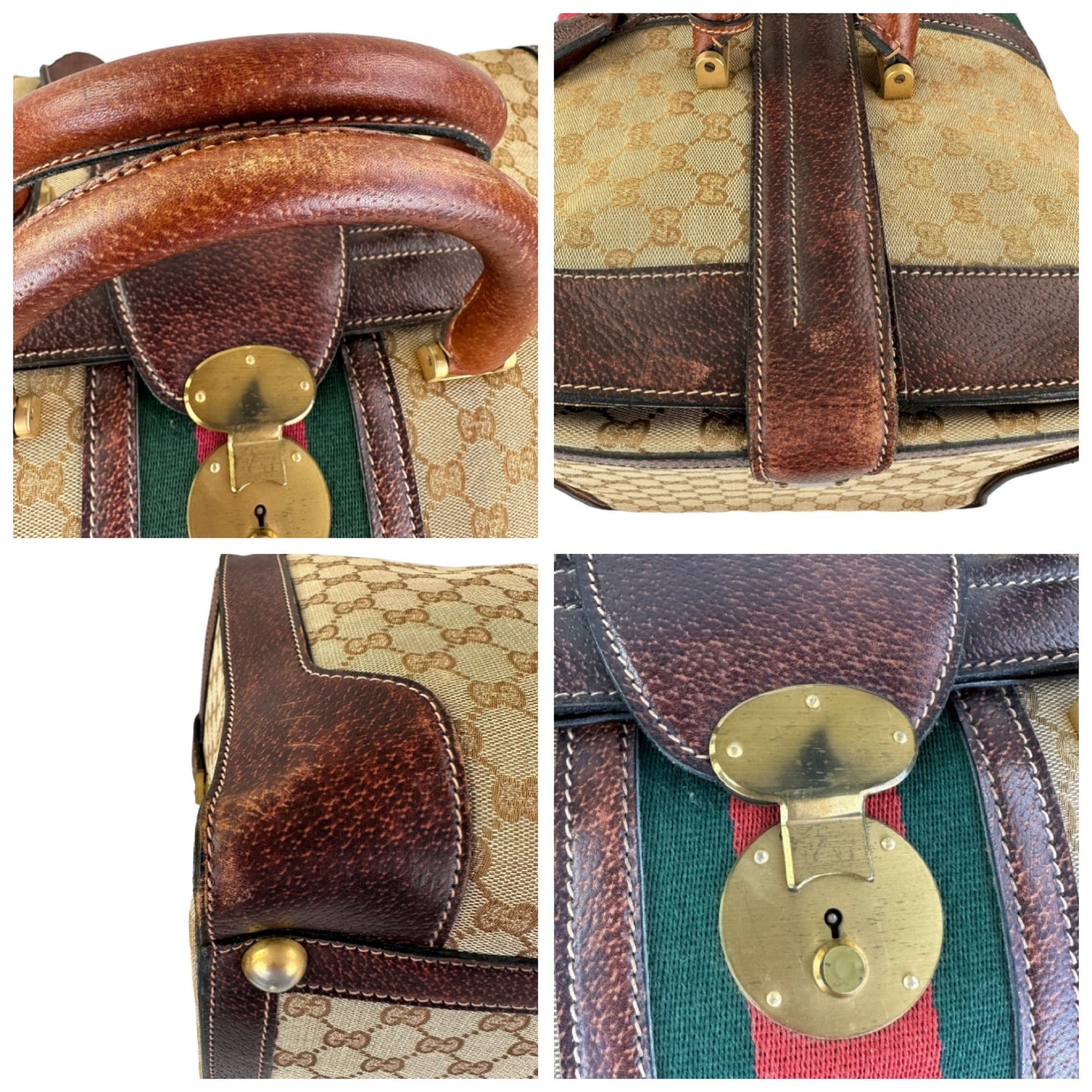 Gucci Vintage Monogram Canvas Travel Bag