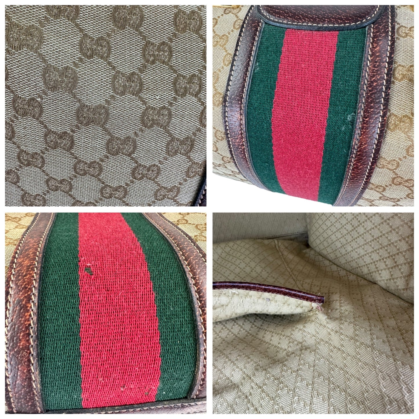 Gucci Vintage Monogram Canvas Travel Bag
