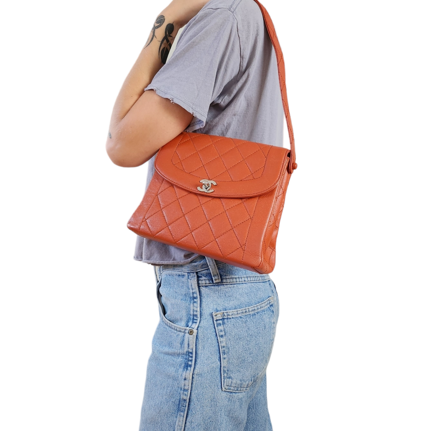 Chanel Matelasse Caviar Leather Shoulder Bag