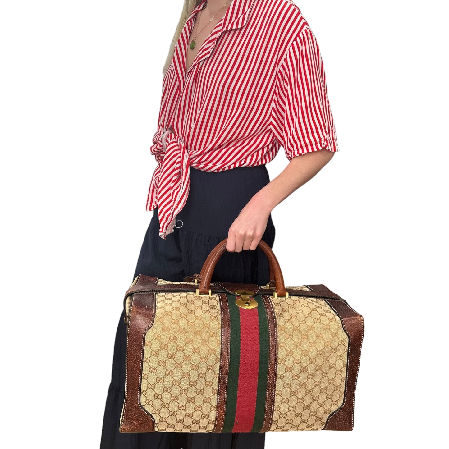 Gucci Vintage Monogram Canvas Travel Bag